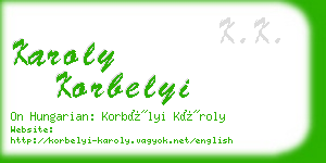 karoly korbelyi business card